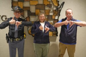 WisDOT Leadership Buckle Up Phone Down pose