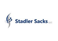 Logo for Stadler Sacks LLC, with a blue abstract curved mark to the left of the bold blue wordmark ‘Stadler Sacks LLC’.